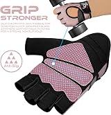 BEAST RAGE Weight Lifting Gloves Pink L Breathable Non-Slip Padded Palm view 4