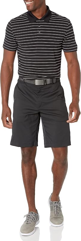 Polo da Golf, Maniche Corte, Slim Fit, Asciugatura Rapida Uomo, Antracite A Righe Stile Polo, M