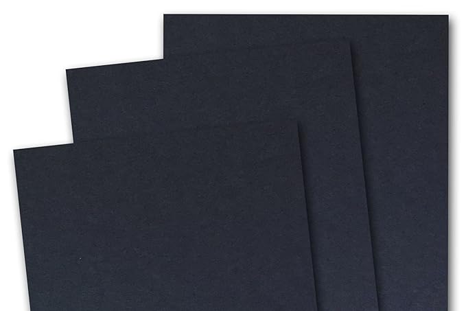 Blank Basic 5x7 inch A7 Card Stock (50 Pack, Black)