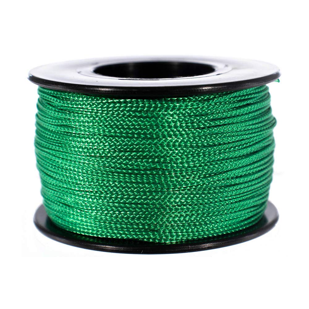 Paracord Planet | Lightweight Nylon Braided Utility Purpose Crafting Nano Cord | 300 FT Spools, 1/32” (0.75mm) Thickness, Green