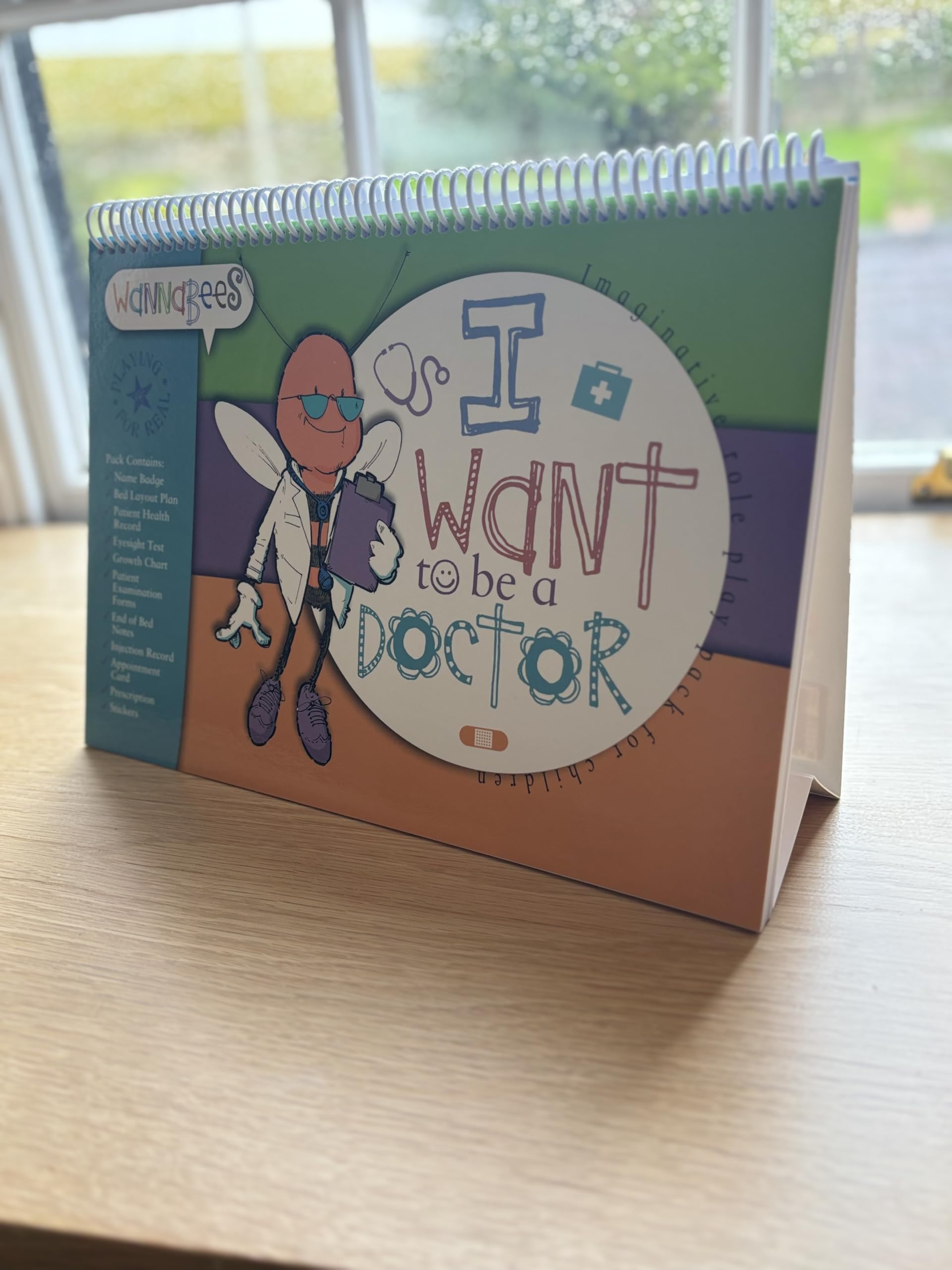 Wannabees Pretend Doctor Play Set For Imaginative Play Includes Stickers, Eyesight Chart, End of Bed Notes, and More