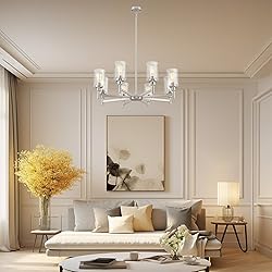 LIGHTDAMY Brushed Nickel Chandeliers for Dining