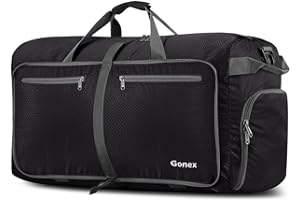 Gonex 40L 60L 80L 100L 150L Large Foldable Travel Duffle Bag with Shoes Compartment, Packable Lightweight Water Repellent Duffel Bag for Camping Gym Weekender Bag