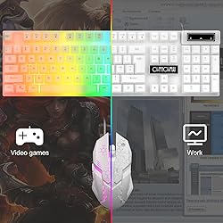 CHONCHOW LED Keyboard and Mouse, 104 Keys Rainbow