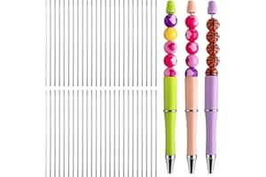 JOSOJOOU 50Pcs Stainless Steel Blank Bars, Rust-Resistance Metal Beaded Rods Replacement, 4.61 Inch DIY Beadpen Bar Extender, Craft Making Supplies for Beaded Pen Repair