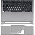 CaseBuy Palm Rest Protector Vinyl Skin Stickers(3 in 1) for 2024 2023 2022 2021 MacBook Pro 14 inch M4 M3 M2 M1 Pro/Max A2442 A2779 A2918 A2992 A3401 A3112 A3185 Anti-Scratch Protector -Space Grey