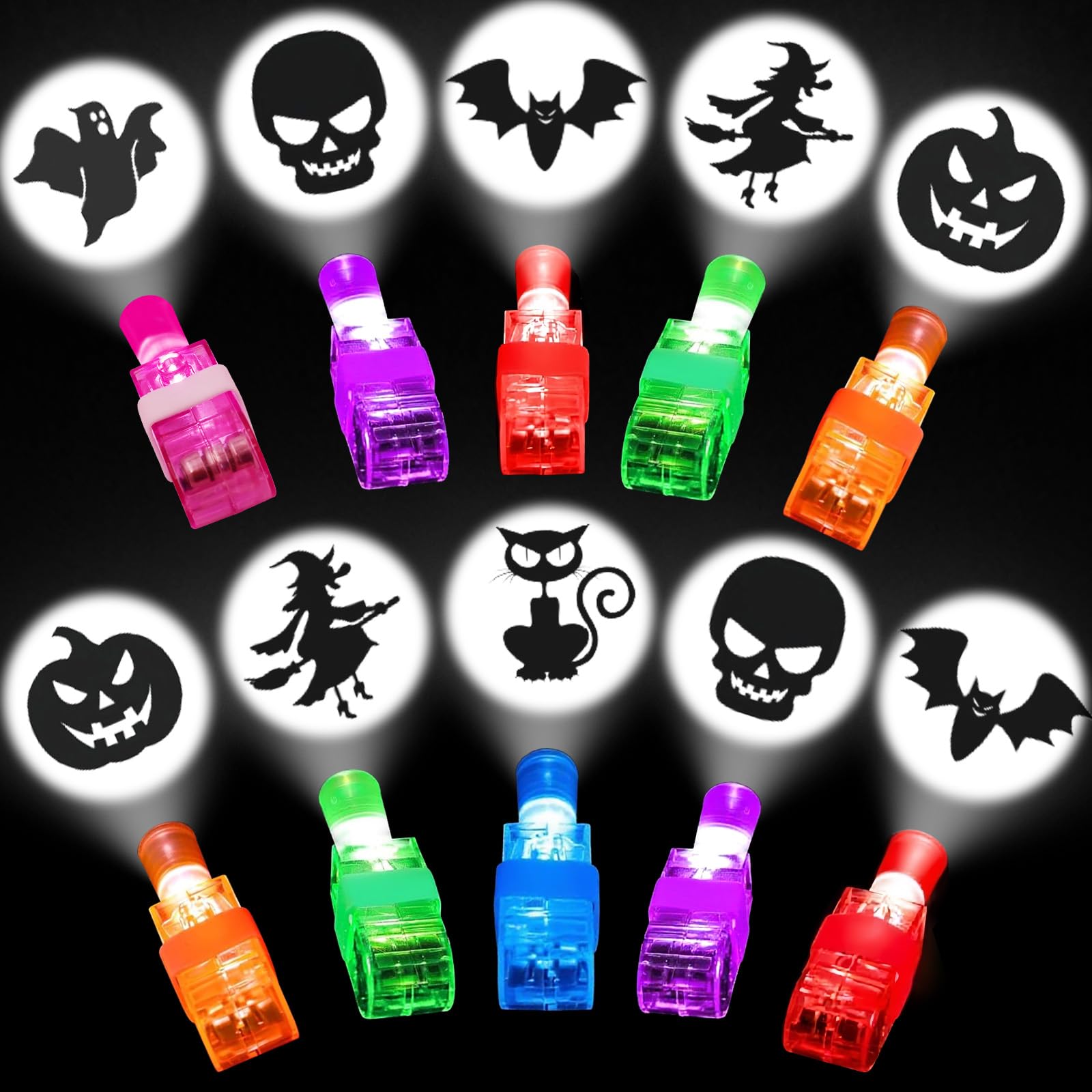 Photo 1 of 36PCS Halloween Party Favors for Kids,Halloween LED Light Up Finger Lights Toys Goodie Bag Fillers Treats Glow In The Dark Toy Favors Bulk for Halloween Party Classroom Prizes Trick or Treats Gifts