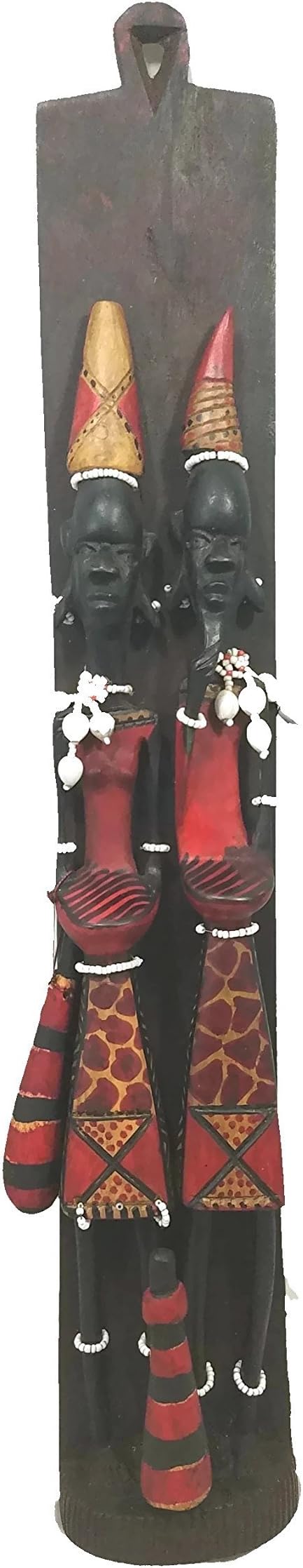 Maasai Masai Man and Wife Wooden Carving Wall Hanging