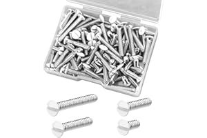 100Pcs 4 Sizes 6-32 Thread Black Wall Plate Screws Outlet Cover Screws Switch Cover Replacement Wall Plate (White)