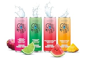 CALI WATER Caliwater Organic Nopal Cactus Water with Rare Antioxidants + Electrolytes for Hydration and Recovery, Plant-Based, Non-GMO, Non-Carbonated, Variety Pack, Ginger Lime & Wild Prickly Pear & Watermelon & Pineapple, 12 fl oz Cans (Pack of 4)