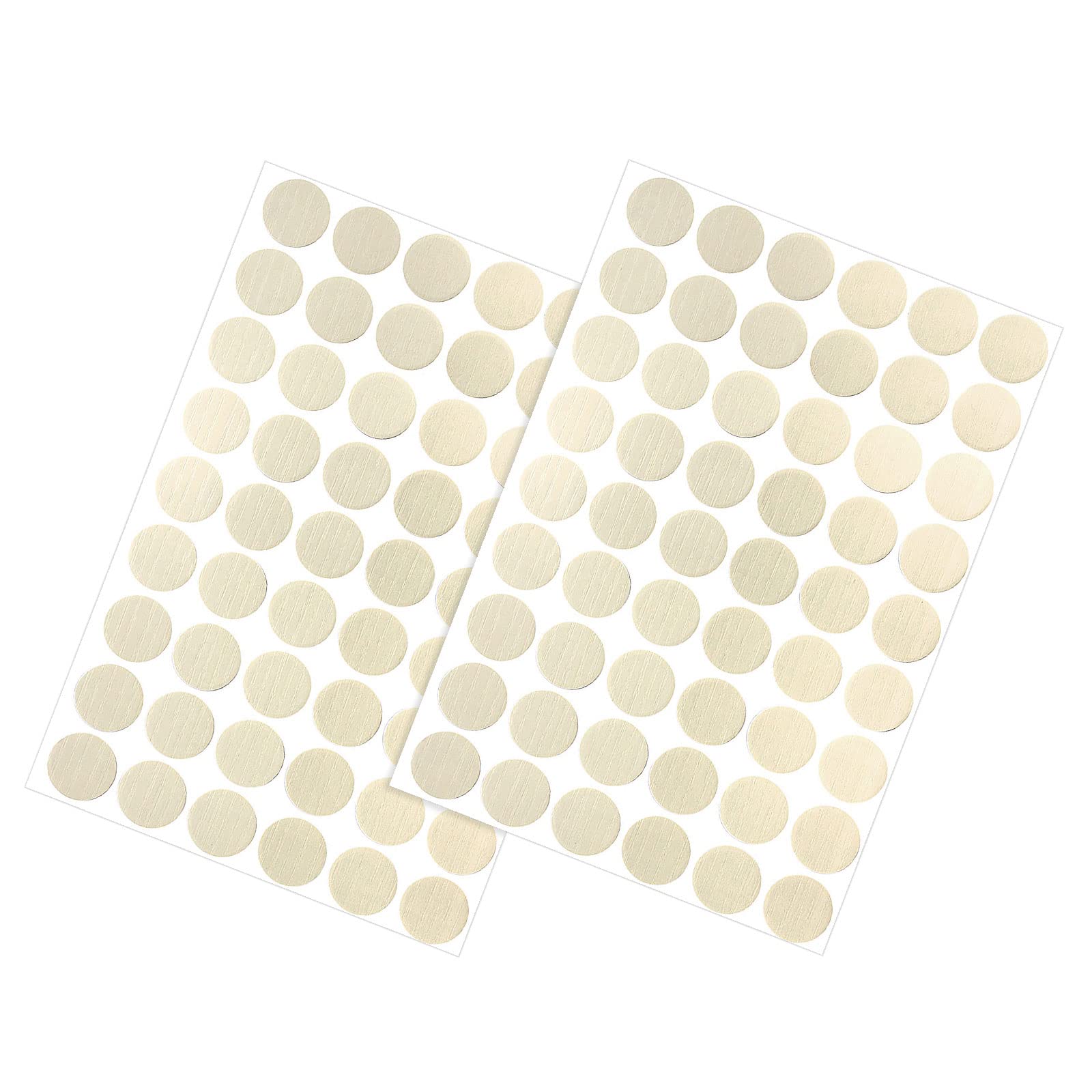 METALLIXITY Screw Hole Cover Stickers (21mm Dia) 108Pcs in 2 Sheet, PVC Shelf Peg Sealing Caps Waterproof - for Cupboard Wardrobe Furniture, Beige with Lines