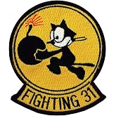 United States Navy USN VF-31 Tomcatters Fighter Attack Squadron Embroidered Patch, with Iron-On Adhesive