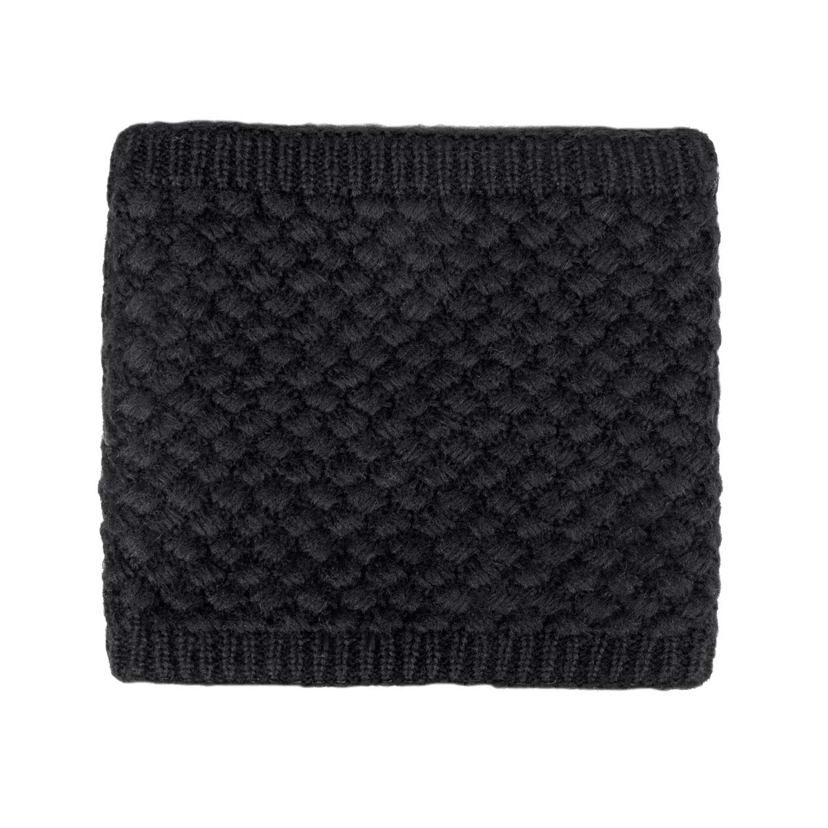 Infinity Scarf Flowomen Winter Double-Layer Soft Fleece Lined Thick Knit Neck Warmer Circle Scarves for Women Men (Black)