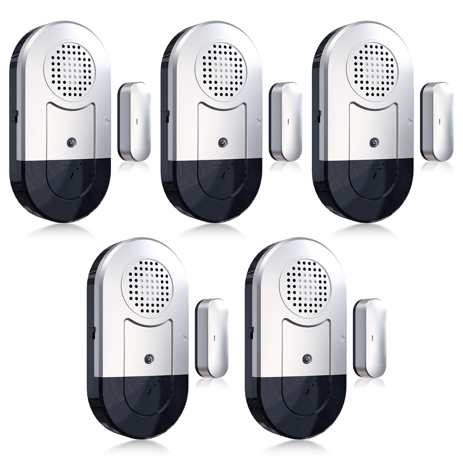 DAYTECH Volume Ajustable Door Open Alarm Sensor, Window Alarm 0-120 dB with 4 Modes Open Alarm/Close/Dingdong/Reminder Burglar Alarm for Kids Safety Patient Home Security Office Business Shop (5 PCS)