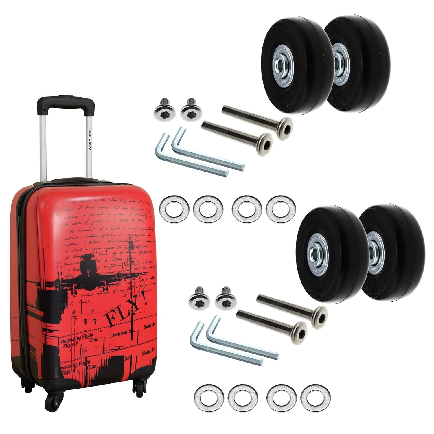 rolling luggage replacement wheels