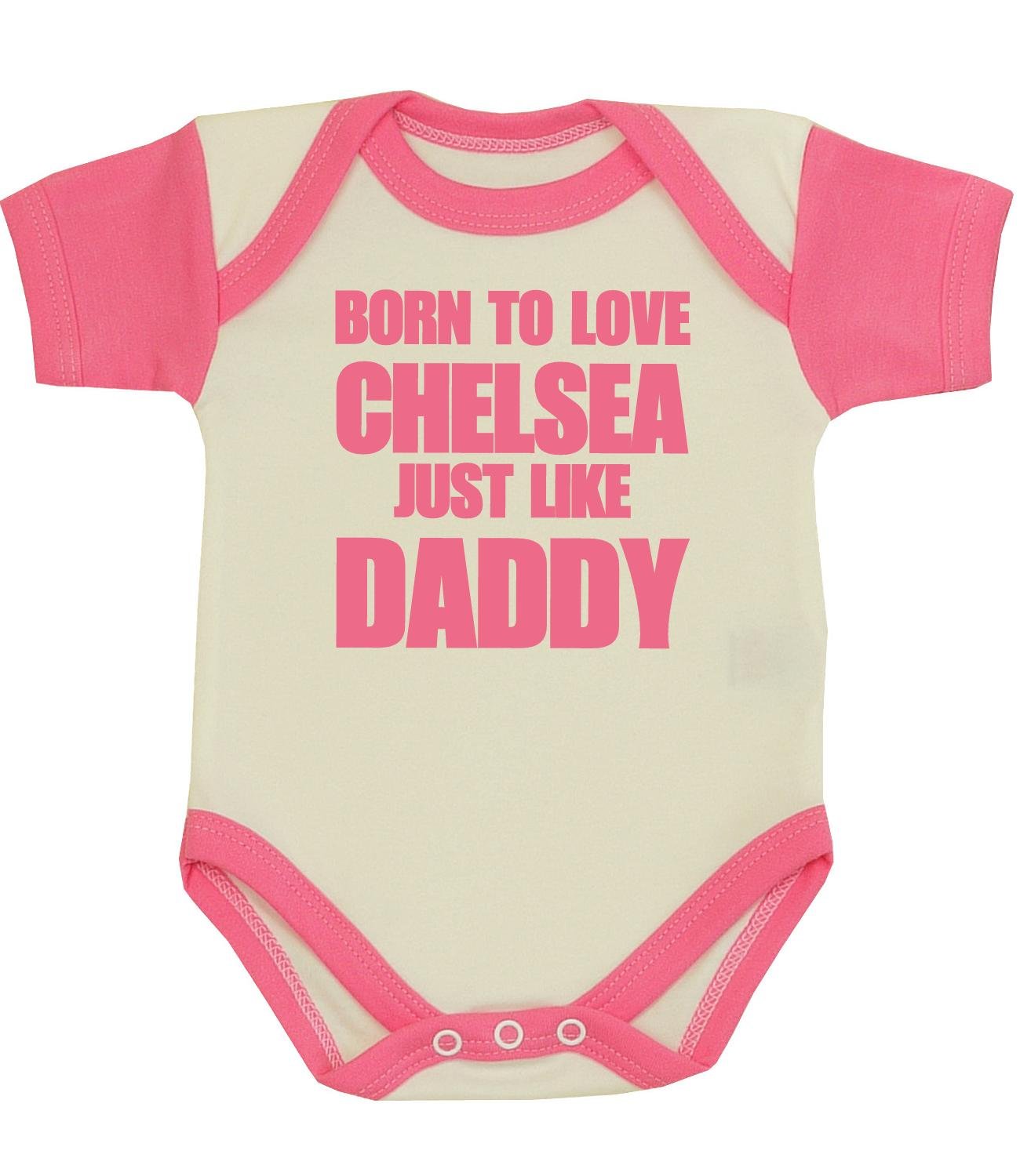 BabyPrem Baby Bodysuit Clothes Born to Love Chelsea Like Daddy NEWBORN PINK