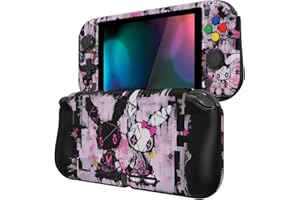 PlayVital ZealProtect Halloween Protective Case for Nintendo Switch Lite, Ergonomic Grip Cover - Durable Comfort Anti-Slip Anti-Scratch w/Screen Protector & Thumb Grip Button Caps, Lovely Punky Bunny