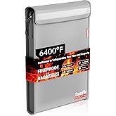 6400℉ Fireproof Document Bag with Zipper, 15”x 11” Waterproof Fireproof Money Bag with 2 Pockets, Safe Important Document Organizer for A4 A5 Legal Letter Size, Valuables, Legal Documents (Grey)