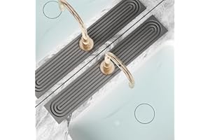 SUXLINA Faucet Mat for Kitchen Sink,Diatomite Fast Drying Stone Sink Tray,Faucet Splash Guard for Bathroom Counter [23.6"x4"],Super Absorbent, Prevents Moisture Buildup