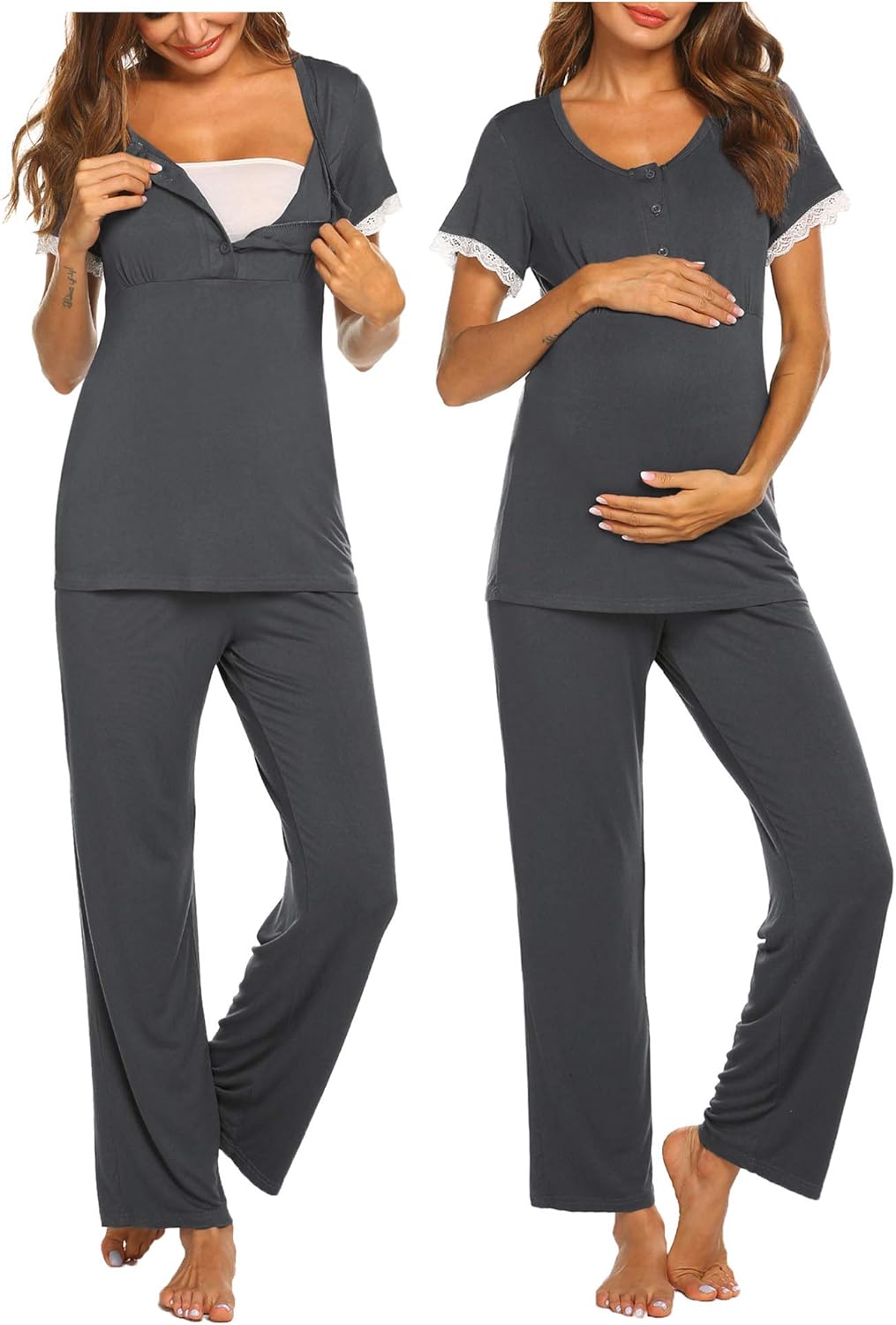 MAXMODA Women's maternity pyjamas nursing function nursing pyjamas ...