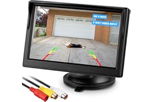CHUANGANZHUO Backup Camera Monitor Only - 5 Inch HD Image Back up Camera Screen for Cars Trucks SUVs Vans RVs Trailers Campers, Dashboard/Windshield Installation, 12V/24V, Camera Not Included (5 Inch)