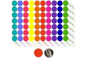DREECY 1400 PCS Colored Dot Stickers 1 Inch Round Color Coding Labels Circle Dots Labels Stickers Polka Circle Dot Stickers Label Sticker for Office, Classroom, Papers Etc