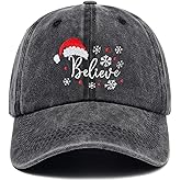 Abaysto Christmas Hats for Men Women, Adjustable Embroidered Christmas Baseball Cap