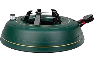 Krinner Christmas Tree Genie XL - Green Tree Stand - Original Single Cable Operation, Holds up to 10 ft Live Trees - Foot Pedal Setup & Water Reservoir with Level Indicator - German Made