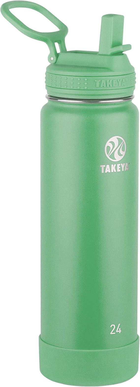 Takeya Actives Insulated Water Bottle w/Straw Lid, Mint, 24 Ounces