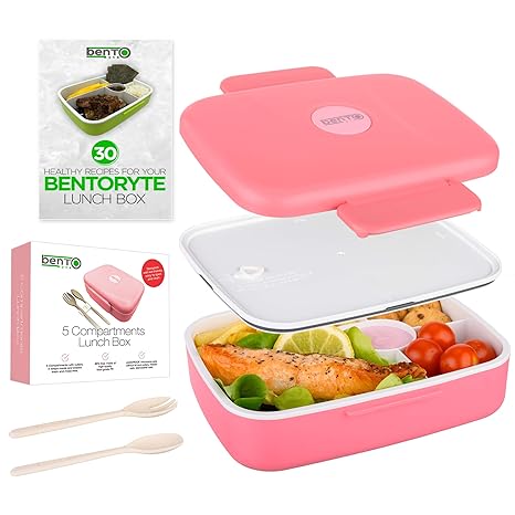 BentoRyte - Juego de fiambreras con cubiertos y recetas para ...