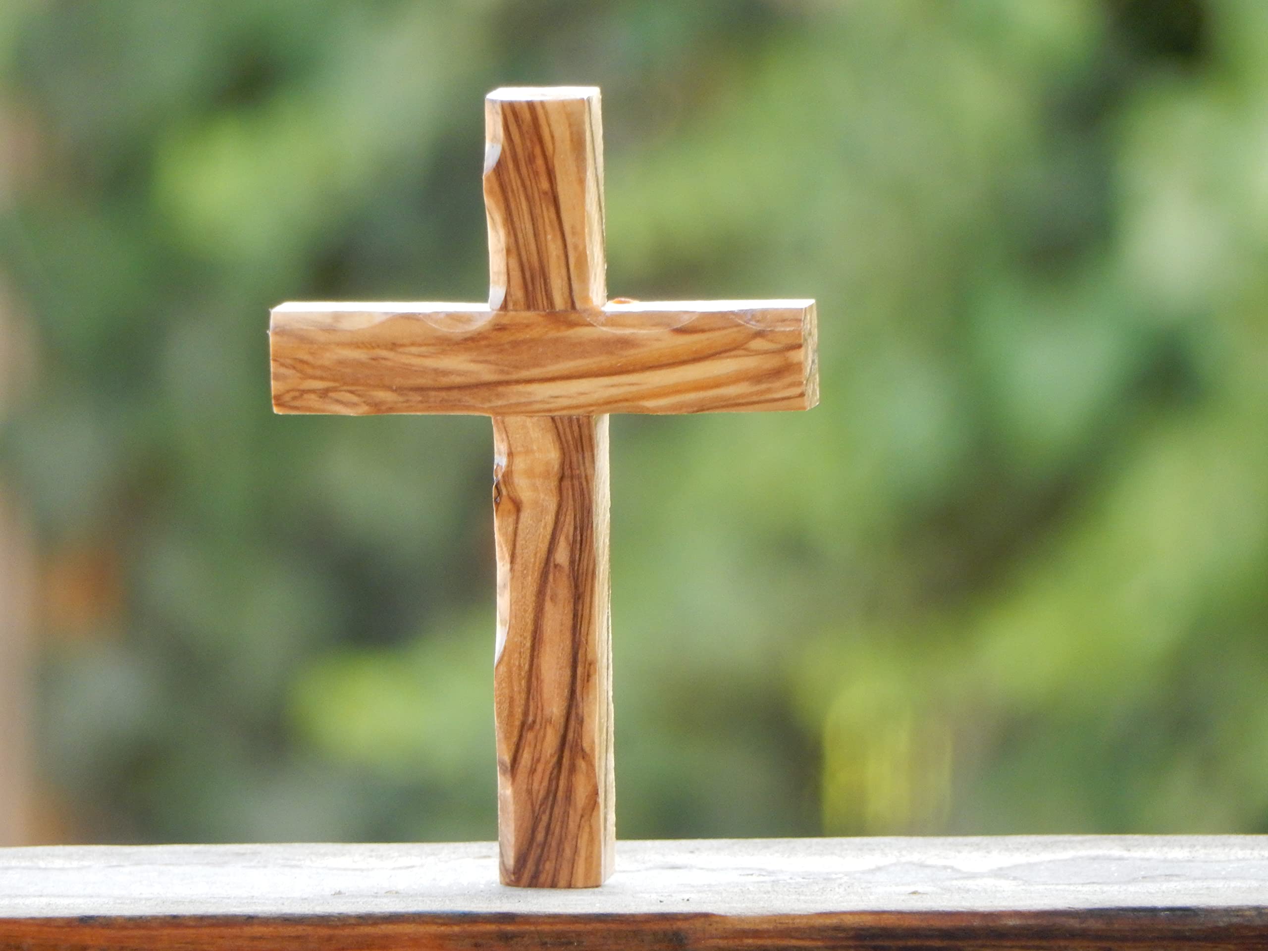 HolyRoses Olive Wood Christian Wall Cross Handcrafted in Bethlehem (20 cm / 8") Holy Land.Spiritual Home Decor. Genuine Bethlehem Craftsmanship
