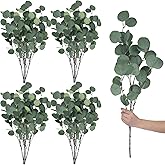 20 Pcs Artificial Eucalyptus Stems Fake Bulk Eucalyptus Faux Greenery Silver Dollar Leaves 23.6 Inches Silver Dollar Fake Plant Decor Silk Branches Artificial Greenery Branches Plant for Wedding Decor