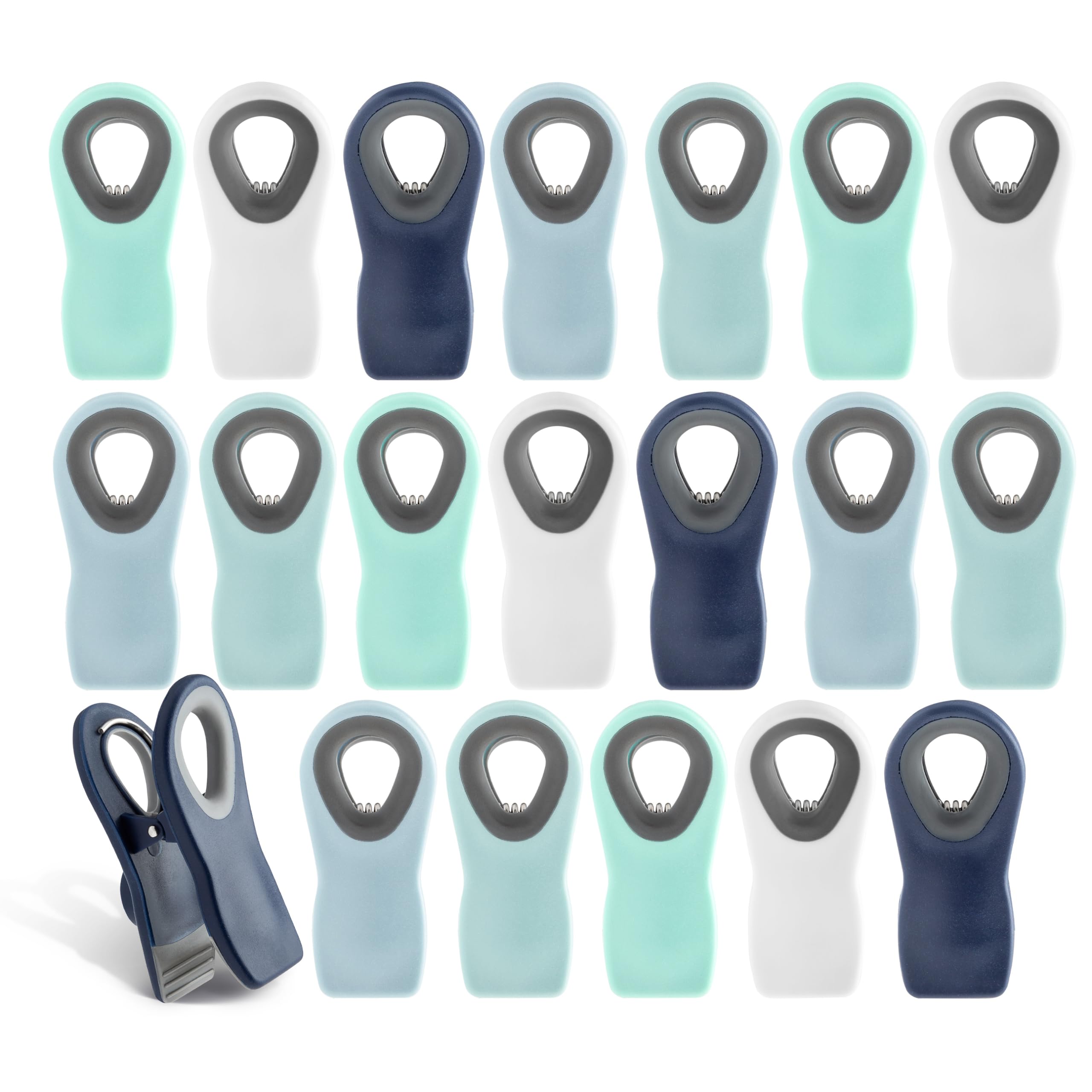 COOK WITH COLOR Bag Clips with Magnet- Food Clips, Chip Clips, Bag Clips for Food Storage with Airtight Seal Grip for Bread Bags, Snack Bags and Food Bags (Blue Ombre, Pack of 20) Image COOK WITH COLOR Bag Clips with Magnet- Food Clips, Chip Clips, Bag Clips for Food Storage with Airtight Seal Grip for Bread Bags, Snack Bags and Food Bags (Blue Ombre, Pack of 20) Image
