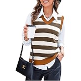 EVALESS Sweater Vest Women V Neck Knit Sleeveless Tunic Tank Tops Casual Pullover Sweater Spring Trendy 2026 Outfits