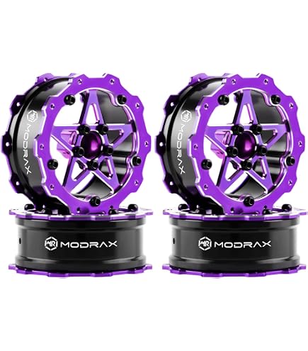 RampCrab Super Roues 40.6 Mm Fibre De Carbone Beadlock – Style B Standard, Compatibles SCX24, TRX4M, FCX24, FCX24M, CR18P – Upgrade Ultime Pour Crawler RC