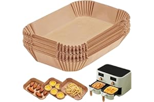 100 Pack 8.5" Air Fryer Liners, Parchment Paper Sheets, Non-Stick, Disposable, Unbleached, Heat Resistant, Fits Air Fryers, O