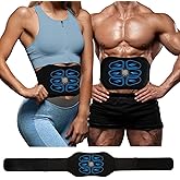 Ruszoaer ABS Stimulator - EMS Muscle Stimulator, Ab Machine, Portable Abdominal Belt, Electronic Pulse Massager, Home Office Fitness Workout Equipment Blue