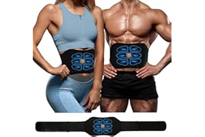 Ruszoaer ABS Stimulator - EMS Muscle Stimulator, Ab Machine, Portable Abdominal Belt, Electronic Pulse Massager, Home Office Fitness Workout Equipment, Blue