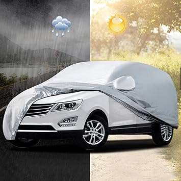 Audew Autoabdeckung Autoabdeckplane Vollgarage Auto Garage Autoplane Wasserdichte Ganzgarage (DREI Größe zu wählen)