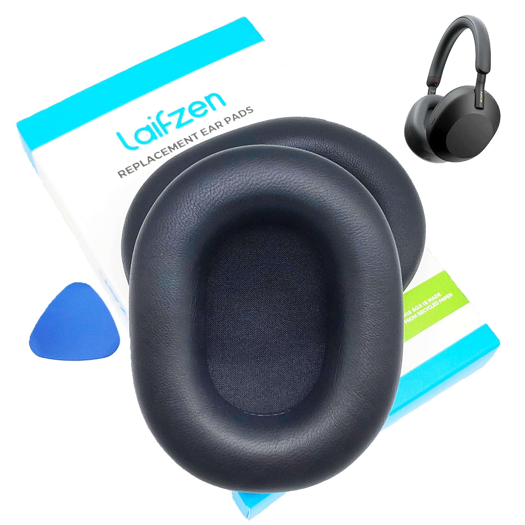 Photo 1 of Lambskin XM5 Earpads for Sony WH-1000XM5 Headphones Replacement 1000 XM 5 Real Sheepskin Leather Ear Pads Cushions Earmuffs Cups Covers (Black)
