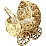 legler grey wicker dolls pram