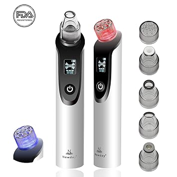 Porenreiniger Sauger, Newday X7 Mitesserentferner, Mitesser Sauger Porenreiniger Blackhead Remover, Mitesser Entferner mit 5 