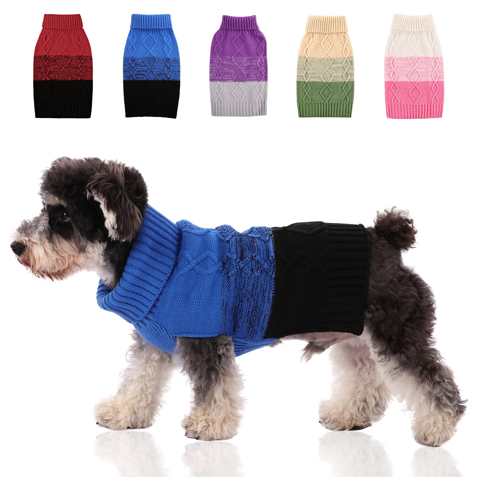 Photo 1 of ASENKU Warm Dog Sweater for Small Medium Dogs,Pet Sweaters for Fall Winter Dog Clothing,Thicked Pullover Puppy Cat Turtleneck Sweater for Doggie Chihuahua Clothing