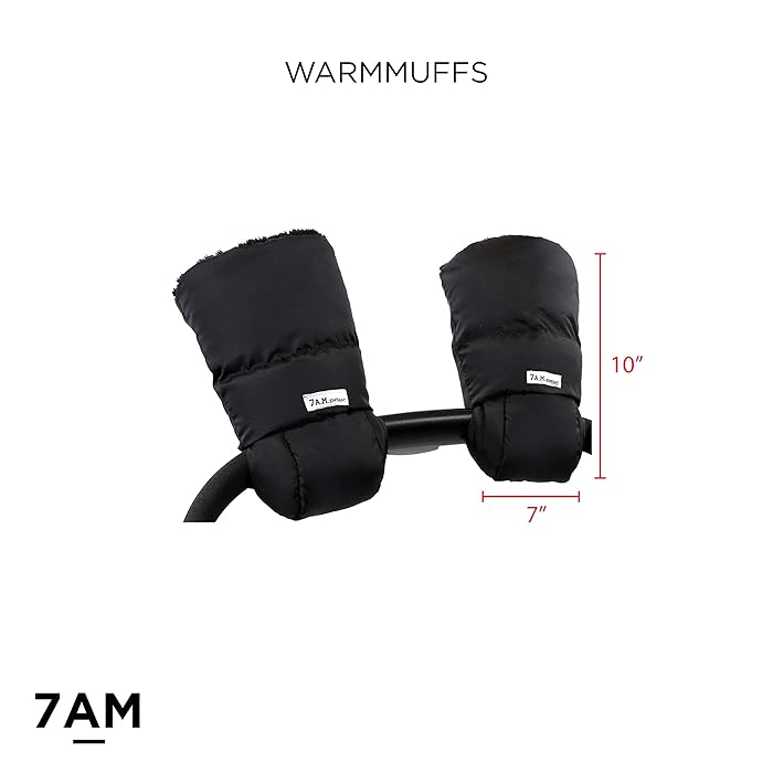 Image 2 - 7 A.M. Enfant Warmmuffs Stroller Gloves with Universal Fit (Black)