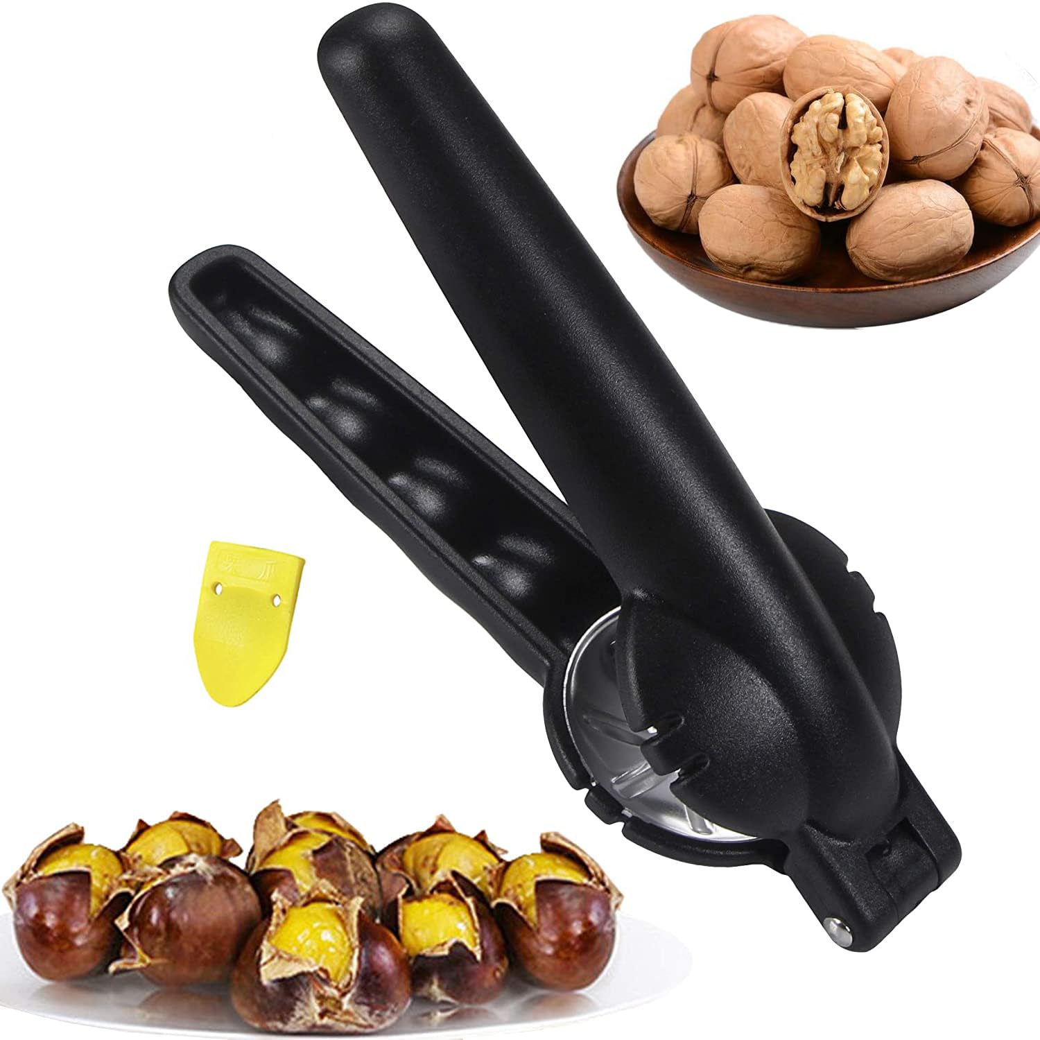 Chestnut Opener Cutter Peeler Clip Nut Crackers Sheller Pliers Nut Cracker Sheller Nut Opener Multifunctional Chestnut Peeler Kitchen Tools Ergonomic Design (Black) — image 1