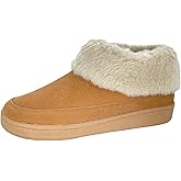Clarks Womens Slipper Suede Ankle Bootie JMH1883 -Plush Faux Fur Collar and Lining - Indoor Outdoor House Slippers For Women (8 M US, Cinnamon)