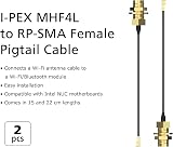 Akasa 2x 220mm I-PEX MHF4L to RP-SMA Female Pigtail Cable Intel NUC Asus PN50 view 5