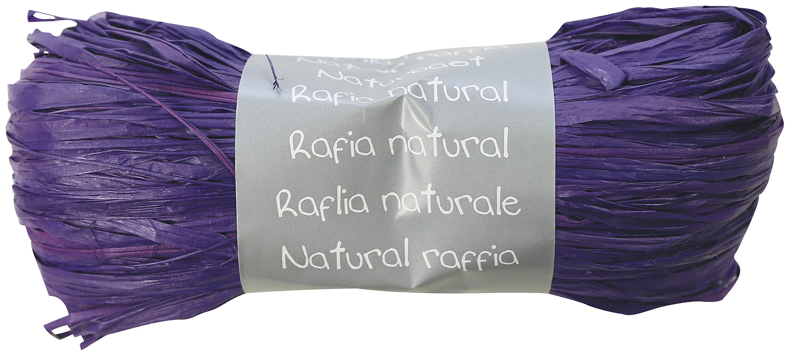 Clairefontaine - 196044C - Plum Raffia Ball - Set of Several Raffia Threads Length 1m50 per Thread- 50g - Creative Leisure - Gift Wrapping - DIY Multiples