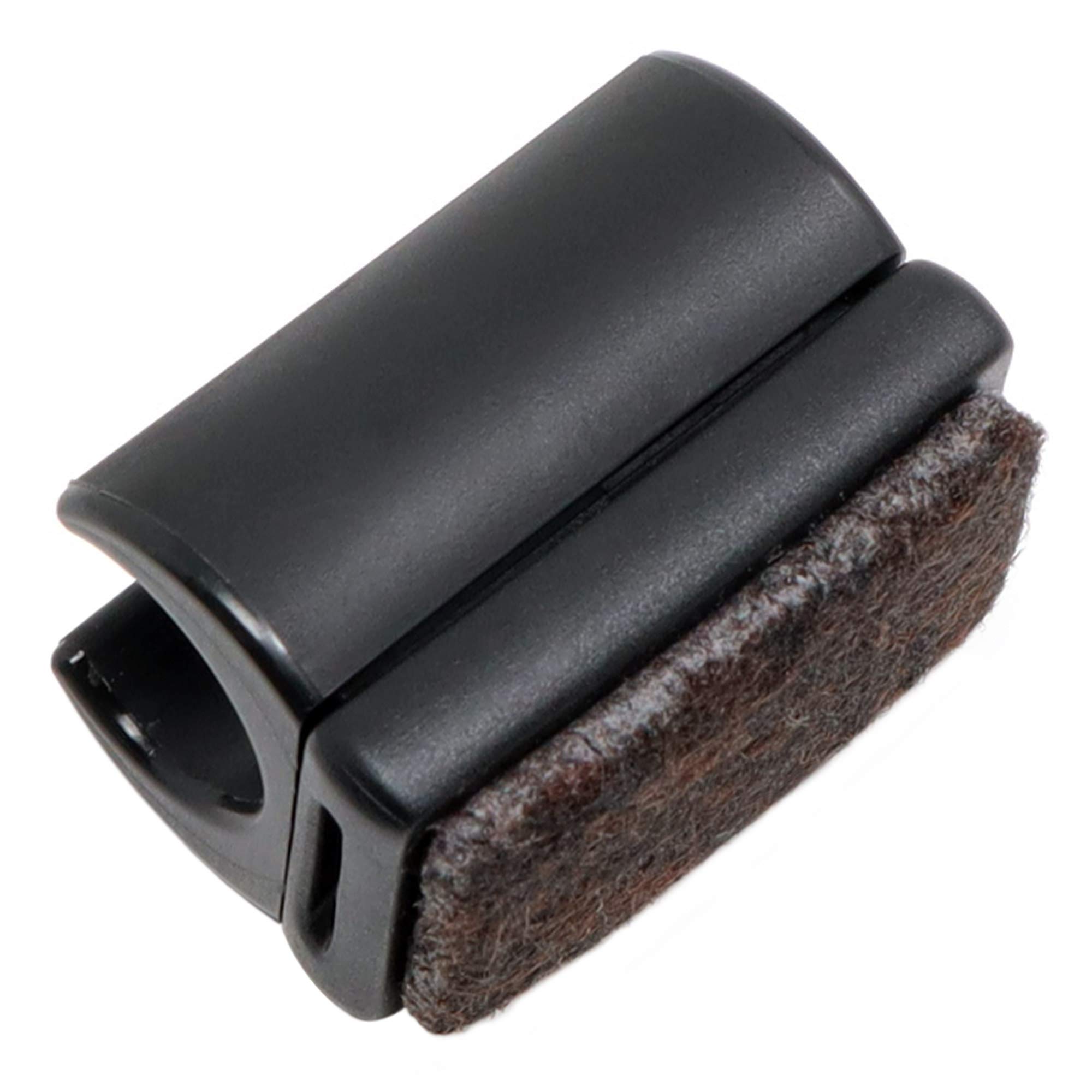 Adsamm® / 4 x saddle feet with felt pads / ø for round tubes 0.47 - 0.51 '' (12 - 13 mm) / black / round / quality furniture glides for tubular steel chairs