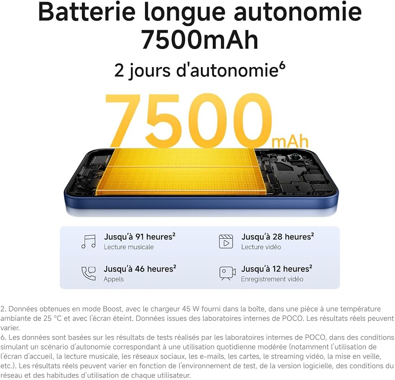 POCO C95 Pro, Smartphone 8+256 Go, Bleu, Batterie 7 500 mAh, Charge 45 W